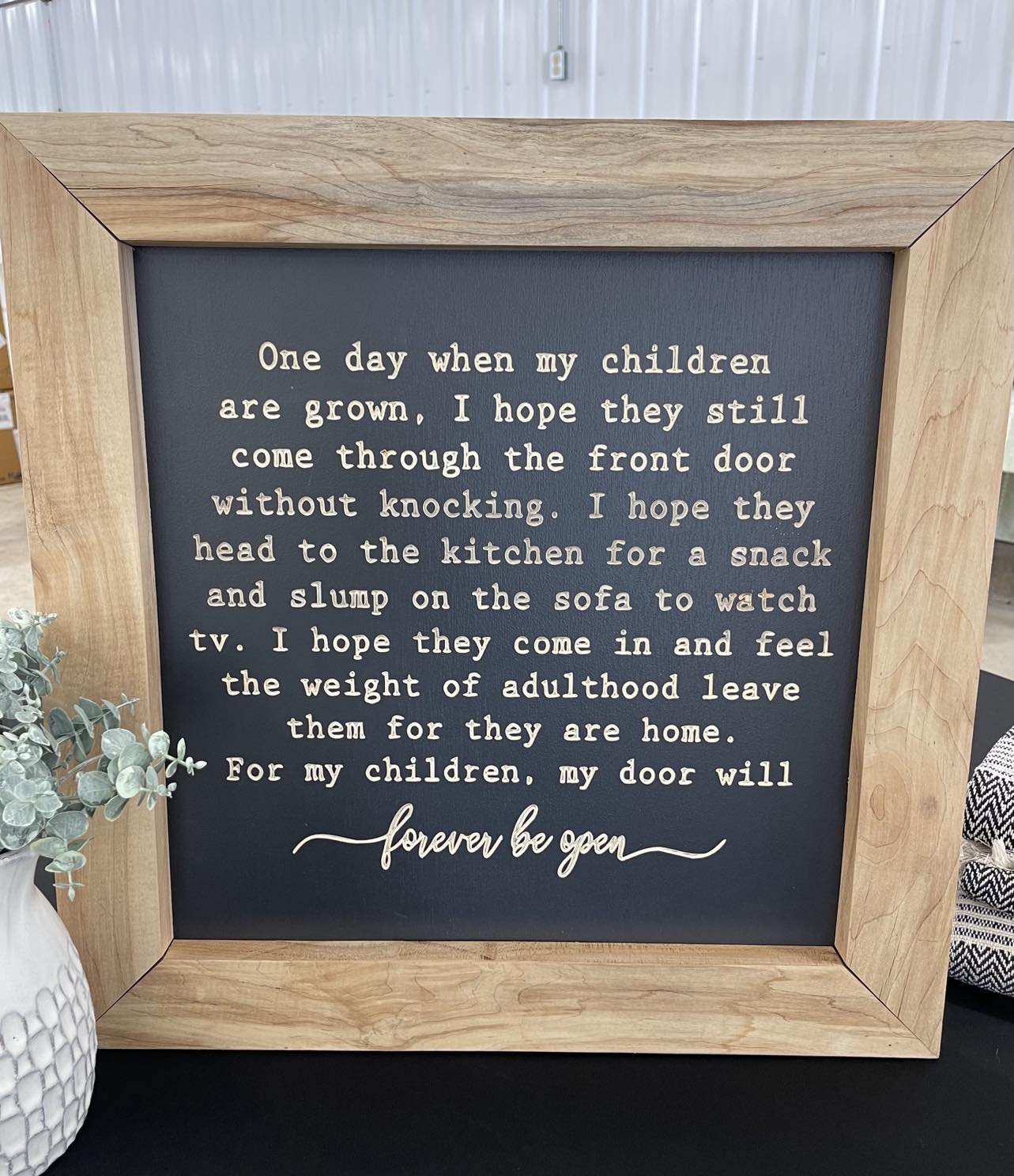 21.5" X 21.5" One Day When My Children Are Grown Hardwood Framed Wood Sign