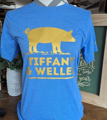 Tiffany & Weller From Our Farm To Your Face Tshirt Blue
