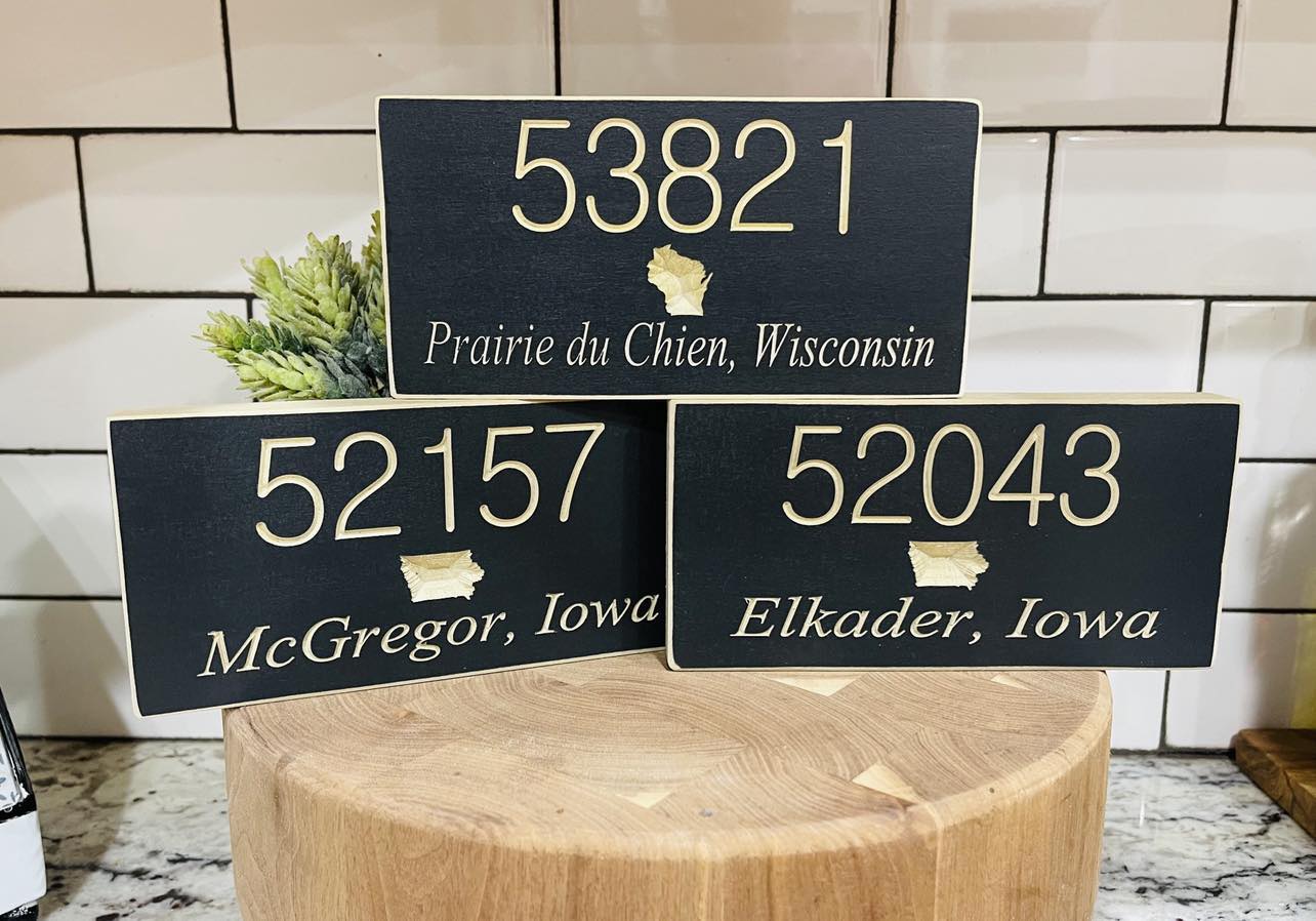 Custom Zip Code 3.5X7 Unframed Wood Sign