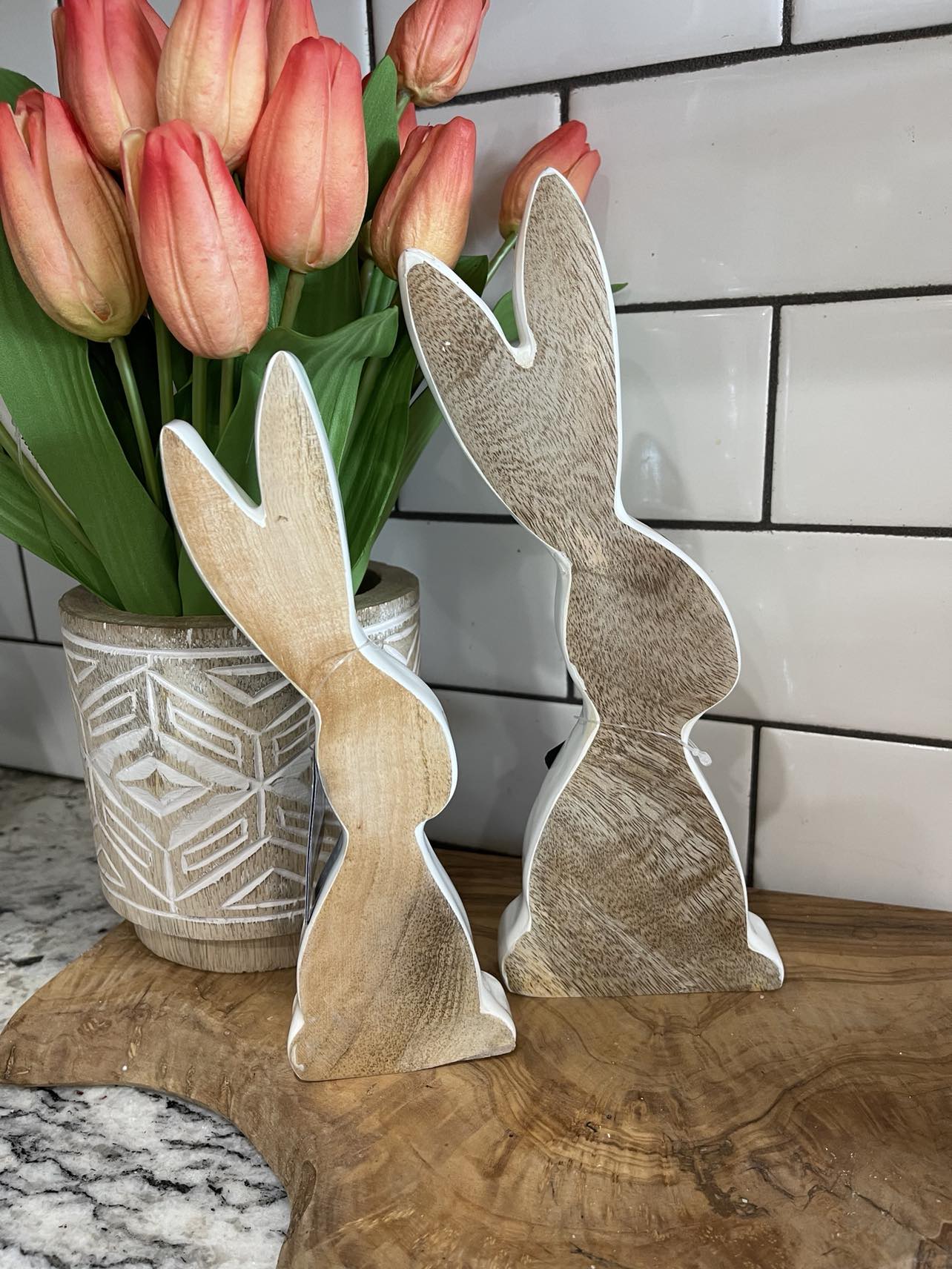 PD PDAS06 Enamelware Bunnies Set Of 2