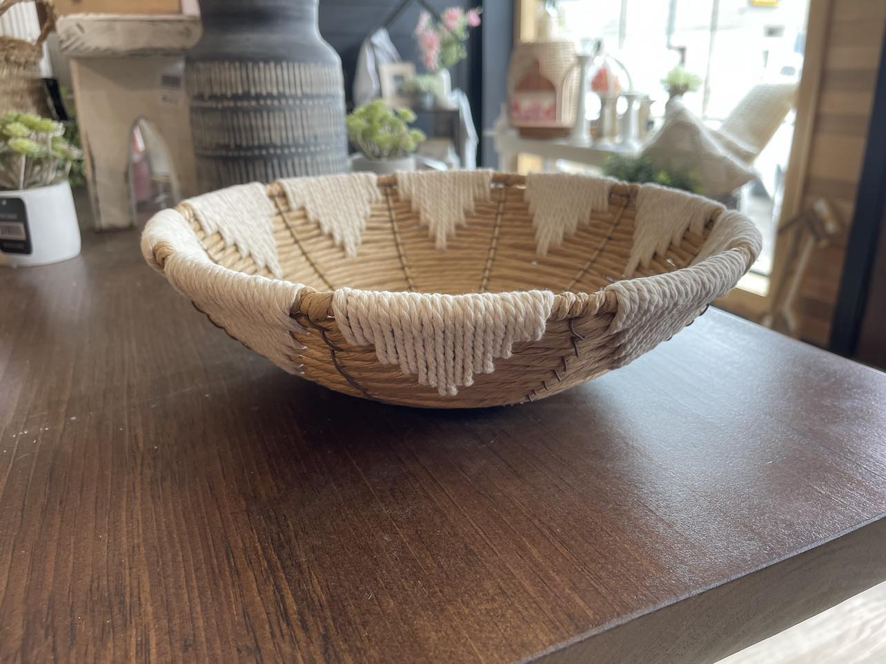 CG&K Inc 12.5" Wood Weaved Bowl