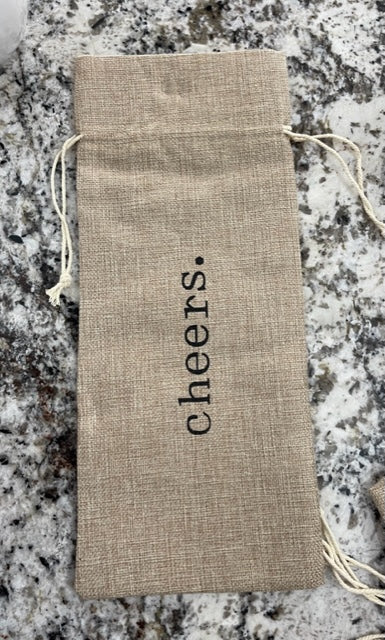 Cheers Wine Bag With Drawstring 6"x14.5"