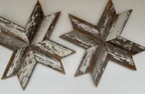HD Barnwood Snowflake - Star - Christmas