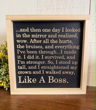Load image into Gallery viewer, T&W Like A Boss Framed Sign