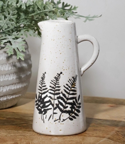 PD PDSX010 Black/White Fern Pattern Pitcher Vase