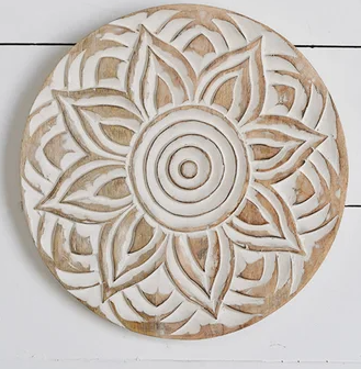 PD PDNE830 11" Carved Wood Wall Decoration