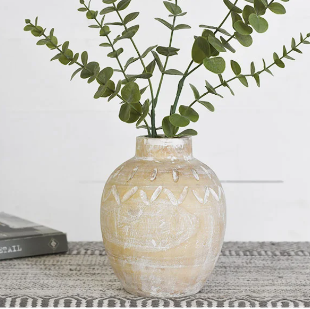 PD HXWP46 7.5" White Wash Decorative Vase