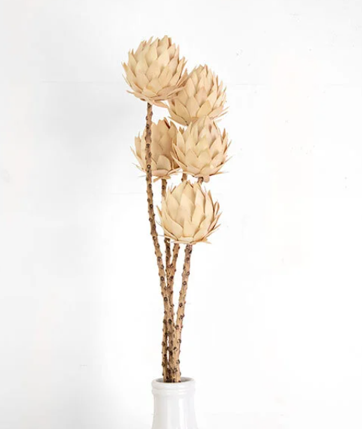 PD PDTE015 24" WHITE PALM ARTICHOKE FLOWER (5PC)