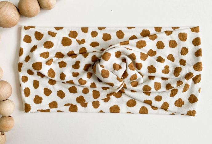 Headband Adult/Teen Beige Dot