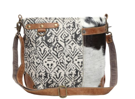 S1129 Myra Hairon And Cotton Rug Shoulder Bag