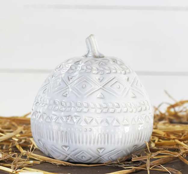 PD HXDC21007 4.8" Boho White Pumpkin