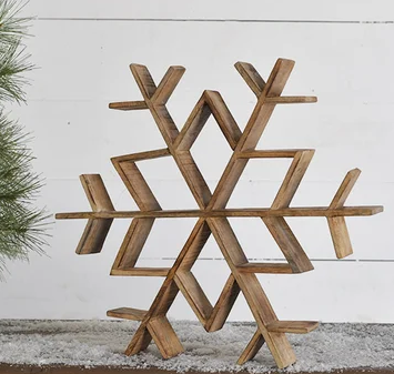 PD 16" WOOD SNOWFLAKE PDBA21-004
