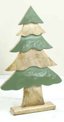 PD 16.5" GREEN ENAMELWARE WOOD TREE