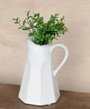 8.25" WHITE CERAMIC VASE PD33357