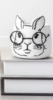 PD PDCP42 EYEGLASS BUNNY PLANTER SMALL