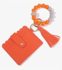 Wallet Wristlet Silicone Bead Tassel Keychains