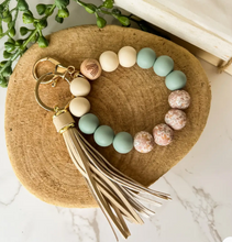 Load image into Gallery viewer, Silicone Beaded Wristlet Keychain