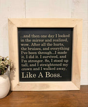 Load image into Gallery viewer, T&W Like A Boss Framed Sign