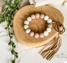 Load image into Gallery viewer, Silicone Beaded Wristlet Keychain
