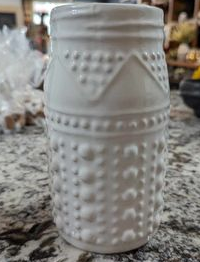 D33233 8" Boho Jar White