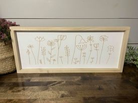 Flower Horizontal 9X23 Wood Sign