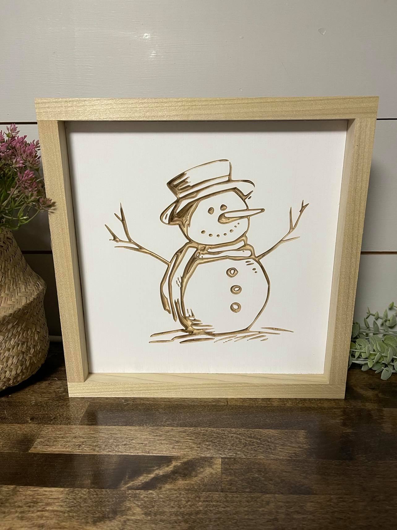 Snowman1 11X11 Wood Sign