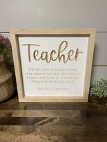 Teacher Definition 11X11 Wood Sign