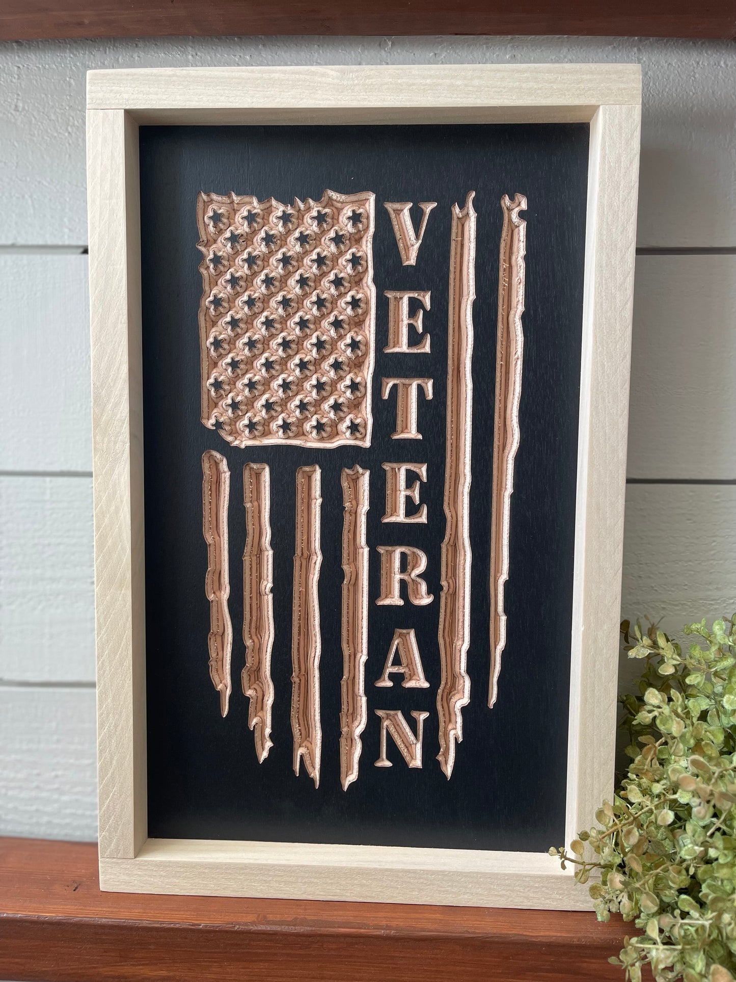 Veteran Flag 9X15 Wood Sign
