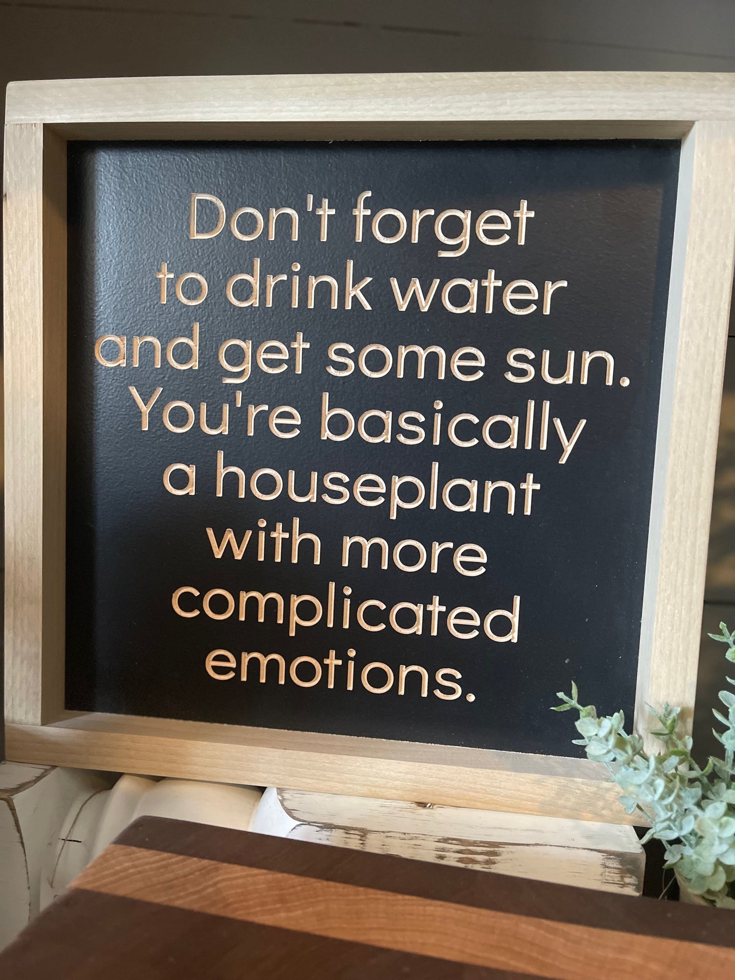 You're Basically A Houseplant 11X11 Wood Sign