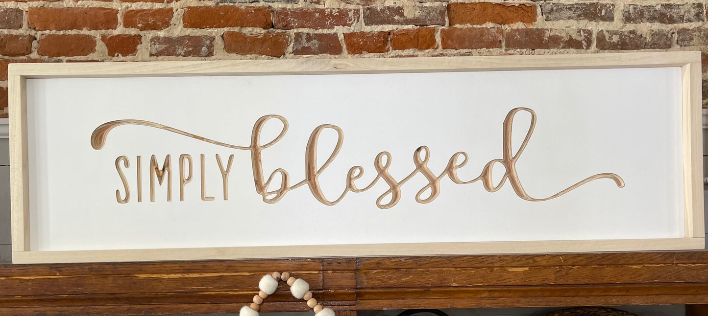 Simply Blessed 11X42 Wood Sign