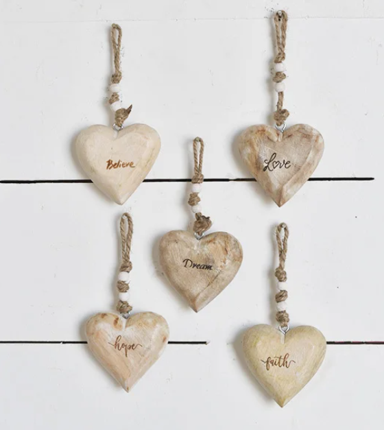 PD PDNC095 5 Assorted Hearts Believe Faith Hope Love Dream