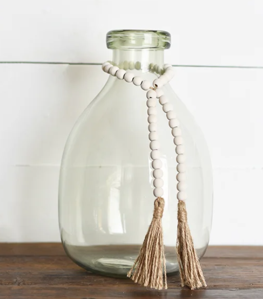 PD HXRS04 28" Washed Bead Garland With Tassel