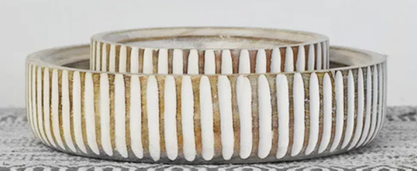 PD PDNE749 Carved Wood Bowl Large