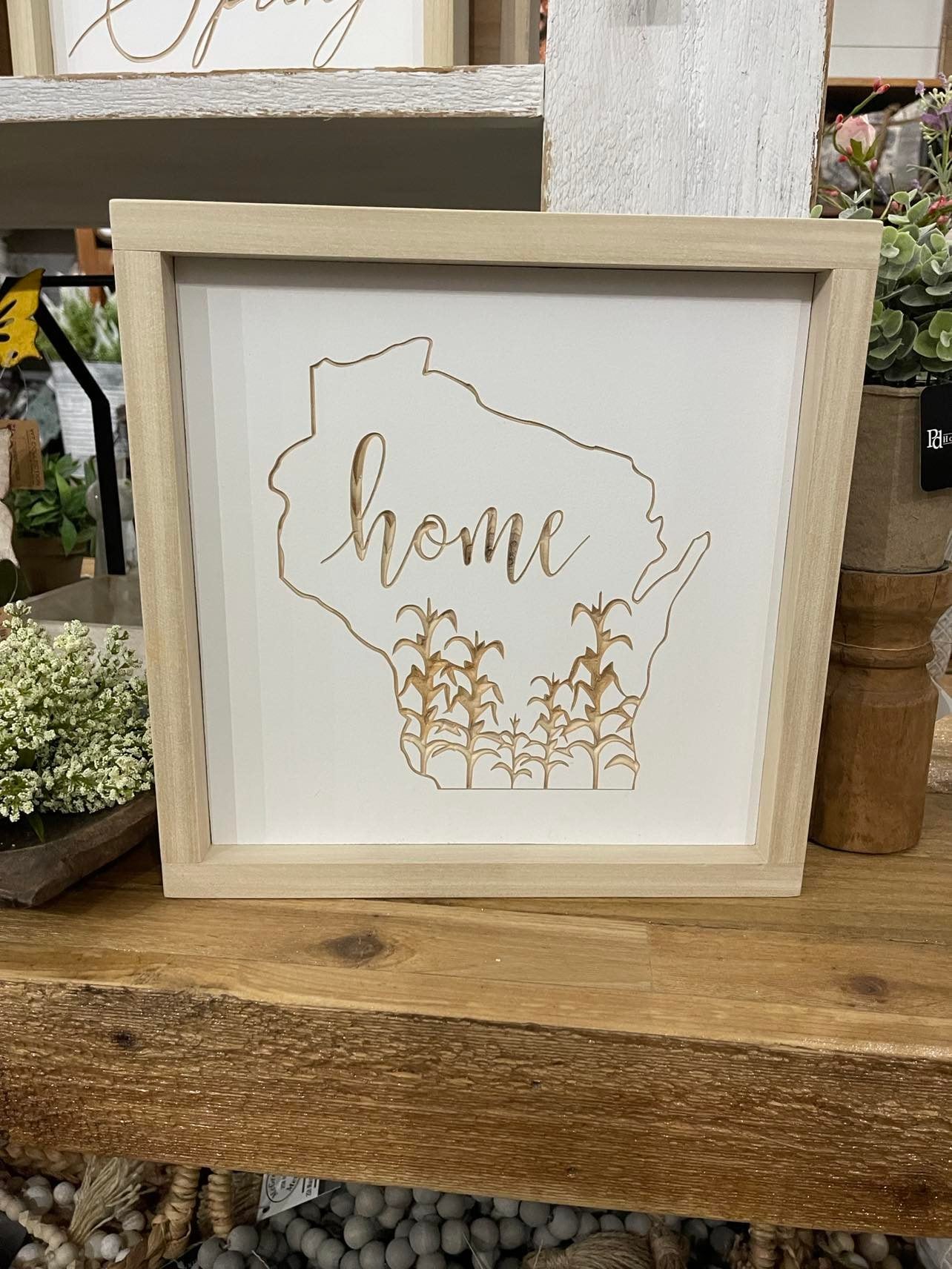 Wisconsin Corn 11X11 Wood Sign