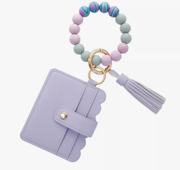 Wallet Wristlet Silicone Bead Tassel Keychains