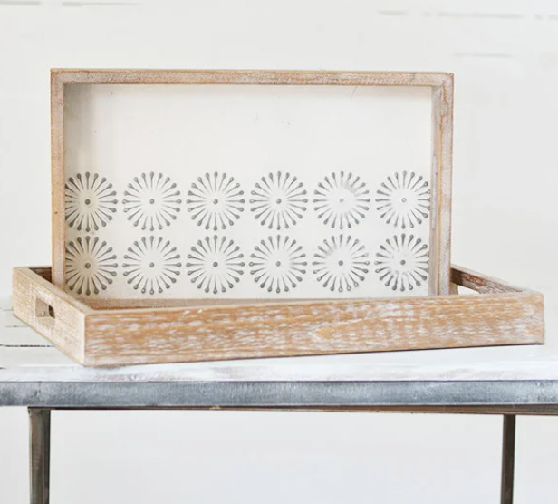 PD HX351177 Small Tin Tray Modern w/ Circle Pattern