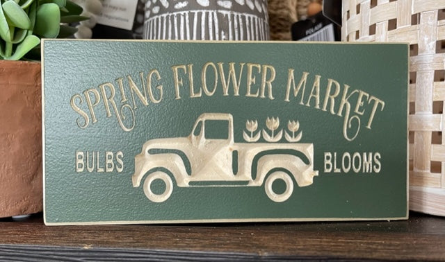 Spring Flower Market 3.5X7 Unframed Wood Sign