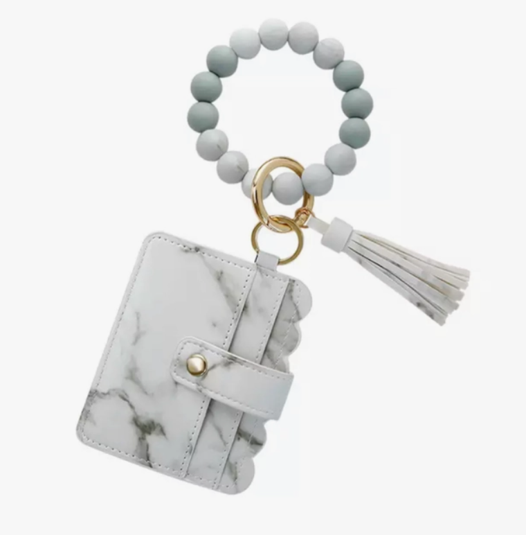 Wallet Wristlet Silicone Bead Tassel Keychains