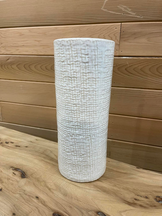PD PDHK02 10.6" White Check Vase
