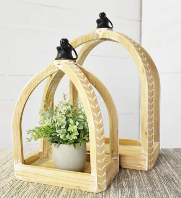 SM DOME TOP WOOD LANTERN