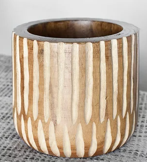 PD HXWP26 7" Carved Stripe Planter