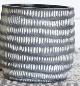PD PDX2025 Small Black Wavy Stripe Planter