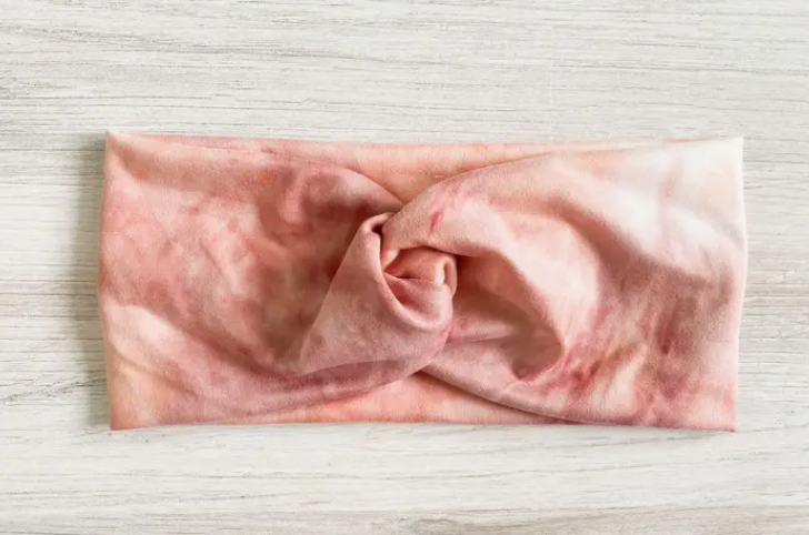 Headband Adult/Teen Peachy Pink Tie Dye