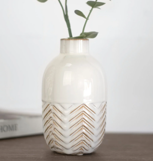 PD PDHP041 6.3" Chevron Print Vase