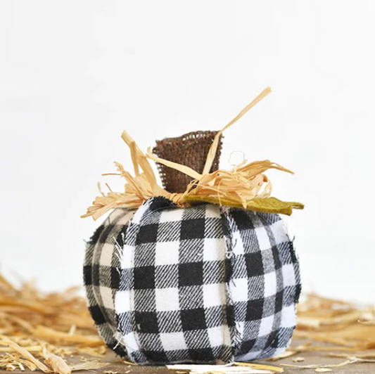 PD PD2117012 4.5" Buffalo Plaid Pumpkin
