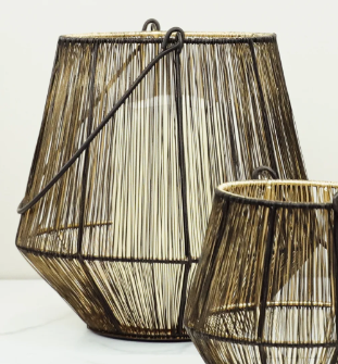 PD PDSON01L WIRE LANTERN W/ GOLD Large