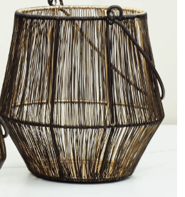 PD PDSON01 WIRE LANTERN W/ GOLD Medium