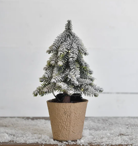PD PDJST2102 9" Tree With Lights & Snow