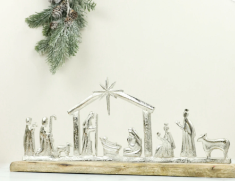 PD 19.7" ALUM. WOOD NATIVITY TABLETOP PDAD2312