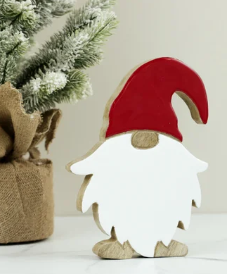 PD 7.9" RED/WHT WOOD SANTA FACE PDSTE2310